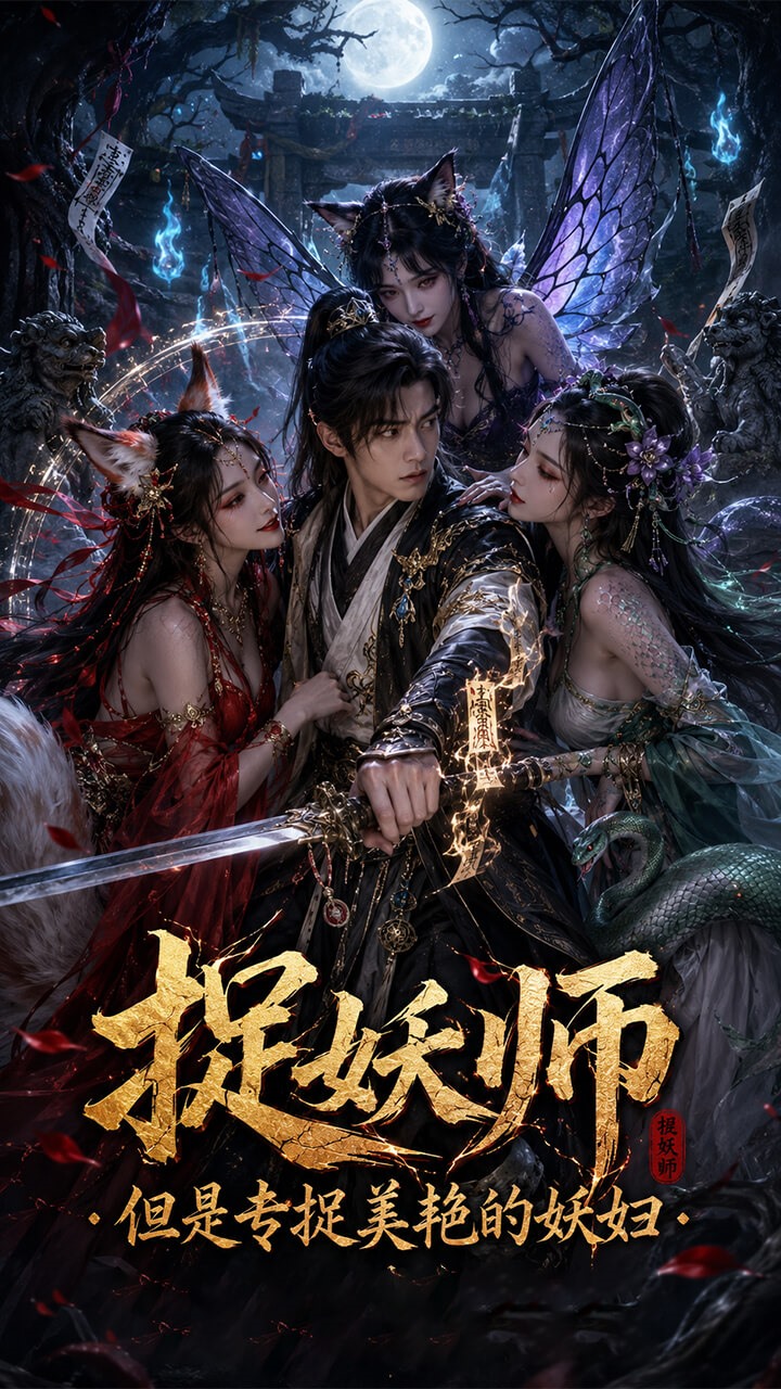 冷酷捉妖师横扫妖界！对男妖出手狠辣见血封喉，对娇媚女妖却是一个都不放过。从霸道惩戒到夜夜强制降服，极致的私密欢愉与禁忌快感，AI连续剧带你体验把顶级女妖彻底征服的疯狂！